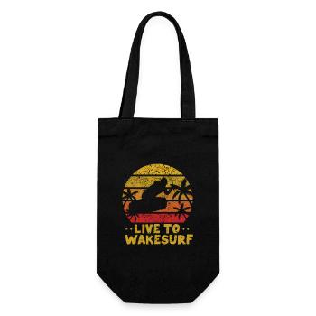 Live To Wakesurf Funny Wake Surf Jump Wasser Wake - Geschenkbeutel für Flaschen - Schwarz - Vorne