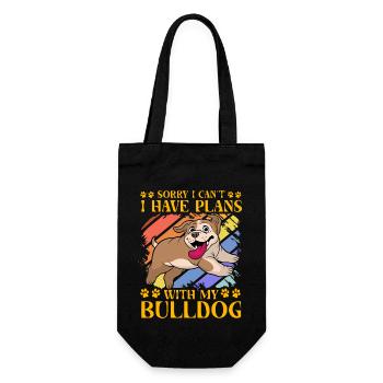 Sorry I can't I have plans with my Bulldog - Gift Bag for Bottles - black - Front