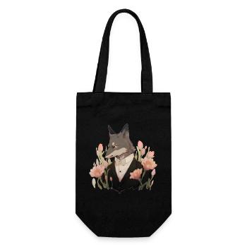 Gentleman Wolf - Geschenkbeutel für Flaschen - Schwarz - Vorne