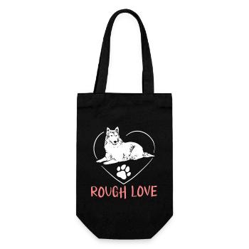 Langhaarcollie Rough Collie Hund - Geschenkbeutel für Flaschen - Schwarz - Vorne