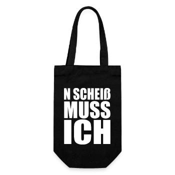 N Scheiß Muss Ich Gar Nichts Nö Einen Scheiss Egal - Geschenkbeutel für Flaschen - Schwarz - Vorne