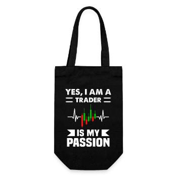 Yes Im A Trader is my Passion Trading - Gift Bag for Bottles - black - Front