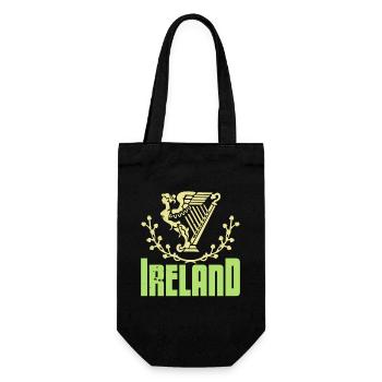 Irish Green Flag Ireland Shamrock Irish - Gift Bag for Bottles - black - Front
