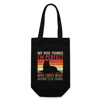 Langhaarcollie Rough Collie Hund - Geschenkbeutel für Flaschen - Schwarz - Vorne