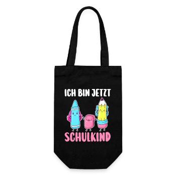 Schulkind Schulbeginn Erste Klasse Einschulung - Geschenkbeutel für Flaschen - Schwarz - Vorne