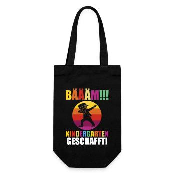 Schulkind Schulbeginn Erste Klasse Kindergarten Ei - Geschenkbeutel für Flaschen - Schwarz - Vorne