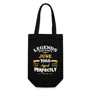 Vintage Aged To Perfection Juni 1966 - Geschenkbeutel für Flaschen - Schwarz - Vorne