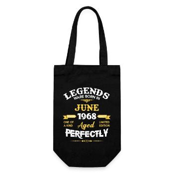 Vintage Aged To Perfection Juni 1968 - Geschenkbeutel für Flaschen - Schwarz - Vorne