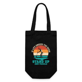 If Life Knocks You Down Stand Up And Paddle Board - Gift Bag for Bottles - black - Front