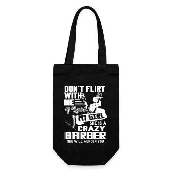 Barber My Girl Is A Crazy Barber - Gift Bag for Bottles - black - Front