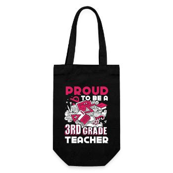 3rd Grade Teacher Proud To Be A 3rd Grade Teacher - Gift Bag for Bottles - black - Front