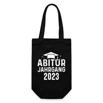 Abiturienten Abschluss 2023 Abitur - Geschenkbeutel für Flaschen - Schwarz - Vorne
