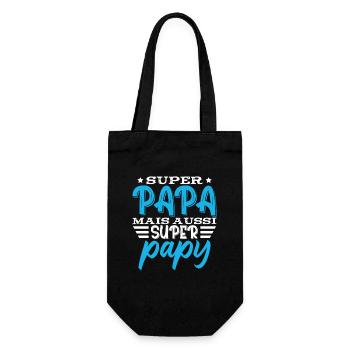 Papa Mais Aussi Papy Fête Des Pères - Sac à bouteille - noir - Devant