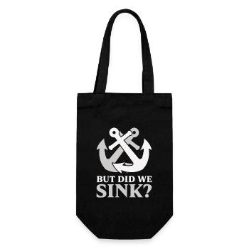 Boating Dad Boat Captain Pontoon Sailor Cruising - Geschenkbeutel für Flaschen - Schwarz - Vorne