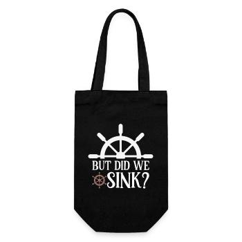 Boating Dad Boat Captain Pontoon Sailor Cruising - Geschenkbeutel für Flaschen - Schwarz - Vorne
