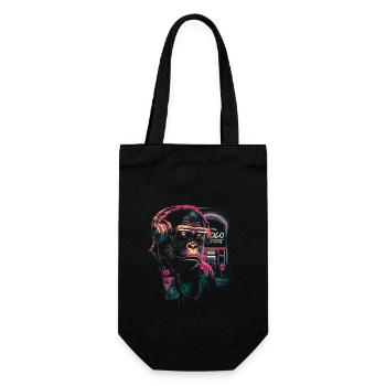 Neon-Gorilla - Geschenkbeutel für Flaschen - Schwarz - Vorne