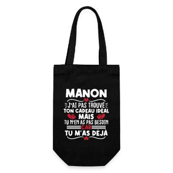 Manon j'ai pas trouvé ton cadeau idéal... - Sac à bouteille - noir - Devant