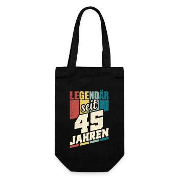 45. Geburtstag Legendär Seit 45 Jahren Legende 45 - Geschenkbeutel für Flaschen - Schwarz - Vorne