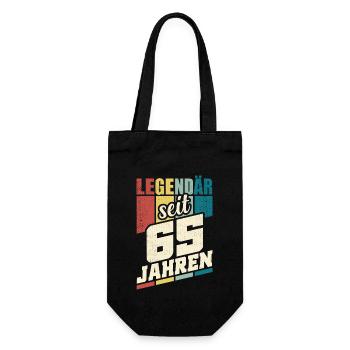 65. Geburtstag Legendär Seit 65 Jahren Legende 65 - Geschenkbeutel für Flaschen - Schwarz - Vorne