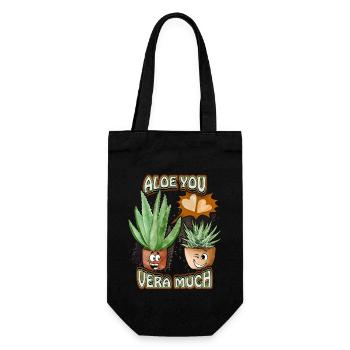 Aloe Vera, Flowers Valentine's Day Funny Saying Pun - Gift Bag for Bottles - black - Front