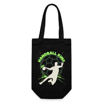 Handball, Handballspieler, Sport-Motiv Spruch - Geschenkbeutel für Flaschen - Schwarz - Vorne