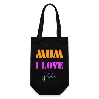 Mum i love you - Gift Bag for Bottles - black - Front
