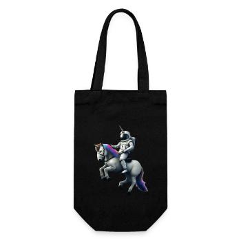 Astronaut on unicorn with unicorn helmet - Gift Bag for Bottles - black - Front
