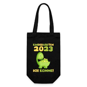 Kindergarten 2023 Ich Komme Jungen Kita Geschenk - Geschenkbeutel für Flaschen - Schwarz - Vorne