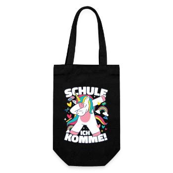 Schule Ich Komme Erstklässlerin Einschulung - Geschenkbeutel für Flaschen - Schwarz - Vorne