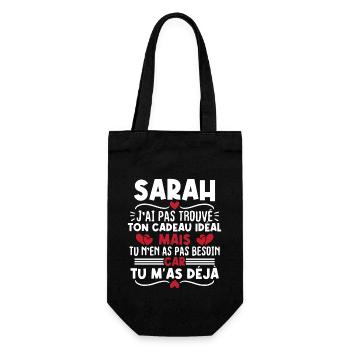 Sarah j'ai pas trouvé ton cadeau idéal... - Sac à bouteille - noir - Devant