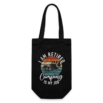 Ich bin pensioniert, campen ist mein Job - Design - Geschenkbeutel für Flaschen - Schwarz - Vorne