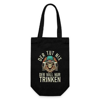 Der tut nix der will nur trinken - Design - Geschenkbeutel für Flaschen - Schwarz - Vorne