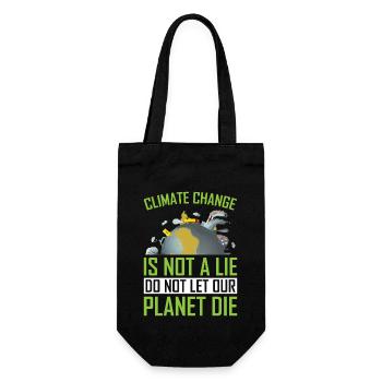 Climate Change Is Not a Lie ! - Gift Bag for Bottles - black - Front