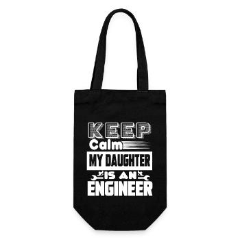 Engineer Keep Calm My Daughter Is An Engineer - Gift Bag for Bottles - black - Front