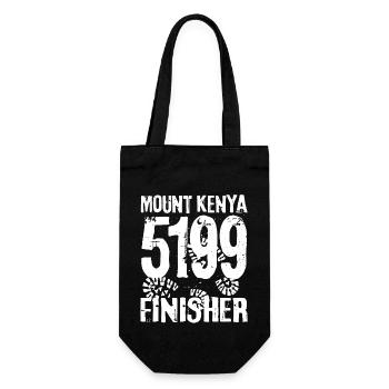 Mount Kenya Finisher Kenia Nationalpark Besteigung - Geschenkbeutel für Flaschen - Schwarz - Vorne