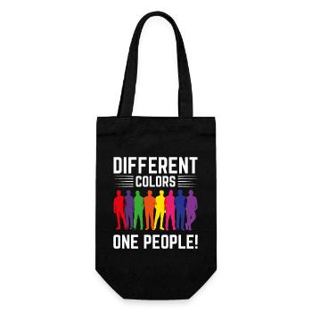 Different Colors, One People - Gift Bag for Bottles - black - Front