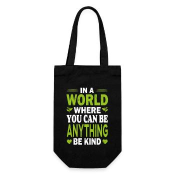 In a World Where You Can Be Anything, Be Kind - Geschenkbeutel für Flaschen - Schwarz - Vorne