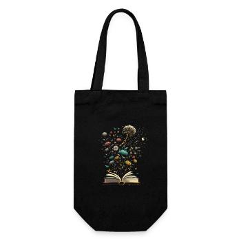 Löwenzahn Bücher Cool Blumen Bibliothekar Fun Squad - Geschenkbeutel für Flaschen - Schwarz - Vorne