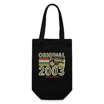 20. Geburtstag Mann Jahrgang 2003 Vintage - Geschenkbeutel für Flaschen - Schwarz - Vorne
