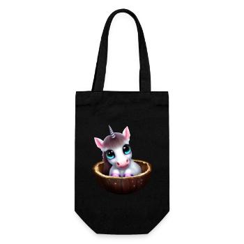Unicorn in a coconut shell - Gift Bag for Bottles - black - Front