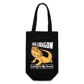I Have A Dragon Living In My House Reptile Lizard - Gift Bag for Bottles - black - Front