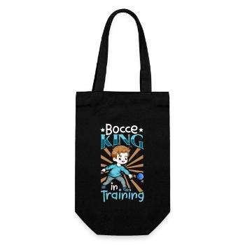 Bocce King in Training - Boccia - Geschenkbeutel für Flaschen - Schwarz - Vorne