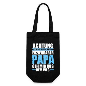 Vater Vatertag Papa - Geschenkbeutel für Flaschen - Schwarz - Vorne