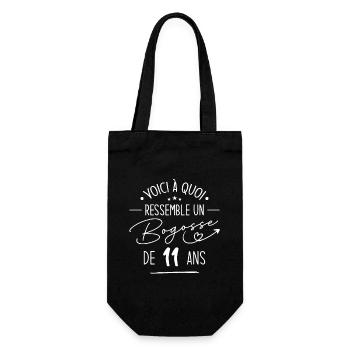 Bogosse 11 ans Cadeau Humour Anniversaire 11 ans - Sac à bouteille - noir - Devant