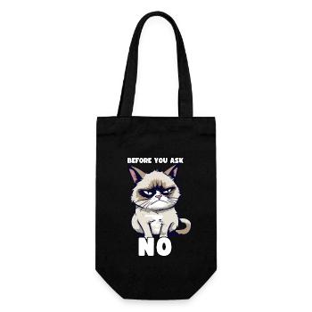 Grump Cat - Avant que vous ne demandiez non - Dicton cynique - Sac à bouteille - noir - Devant