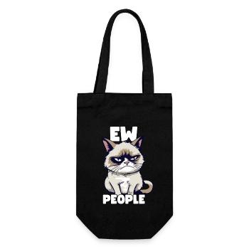 Sarcastic Grump Cat Ew, People Funny Saying - Gift Bag for Bottles - black - Front