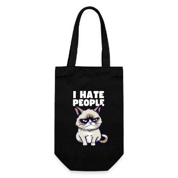 Sarcastische Grump Cat - I Hate People - Spruch - Gift Bag for Bottles - black - Front