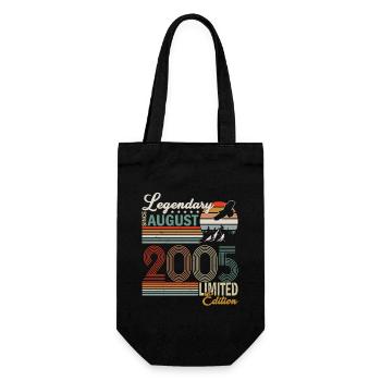 Limited Edition 2005 August Geburtstag Nordlichter - Geschenkbeutel für Flaschen - Schwarz - Vorne