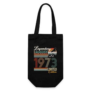 50. Geburtstag Jahrgang August 1973 Vintage 1973 - Geschenkbeutel für Flaschen - Schwarz - Vorne