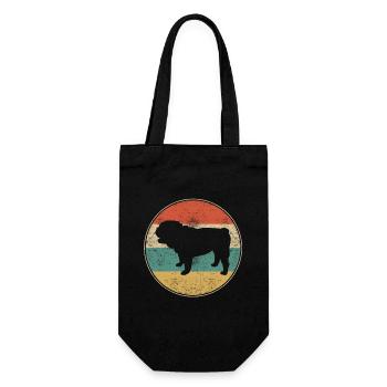 Bouledogue anglais Rétro - Sac à bouteille - noir - Devant